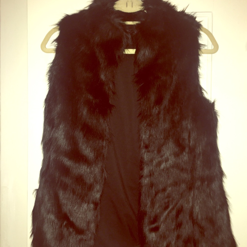 White House Black Market Faux Fur Vest